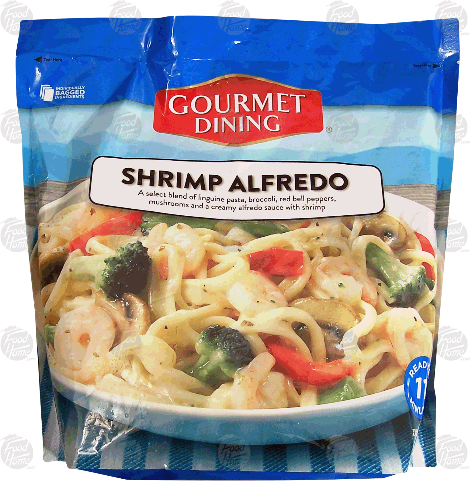 Gourmet Dining  shrimp alfredo with vegetables, individually bagged ingredients Full-Size Picture